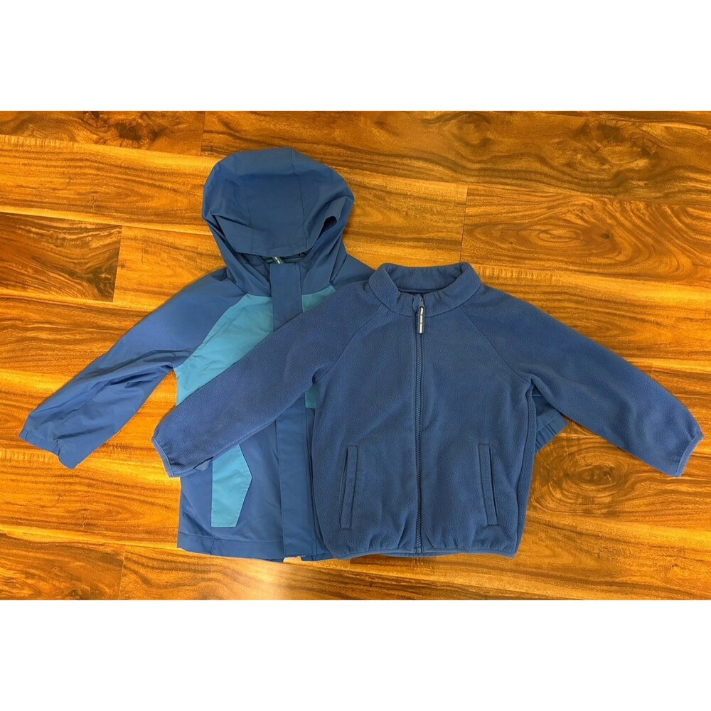 Cat & Jack 2-in-1 Jacket, Outer Shell with Zip Out Fleece, Blue, Size 4T